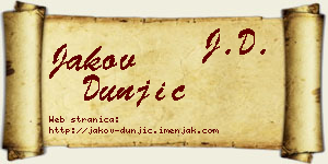Jakov Dunjić vizit kartica